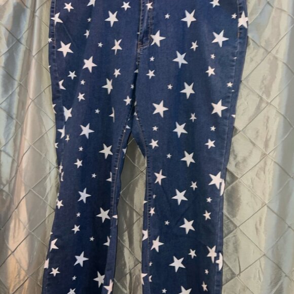 Shien Curvy 4XL White Stars Denim Jeans - Picture 2 of 7
